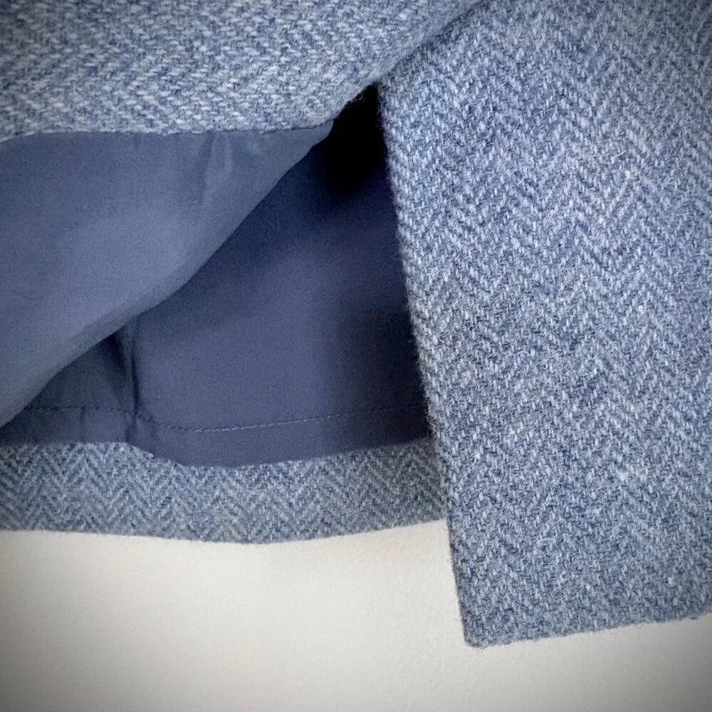 J. Crew Wool Herringbone Tweed No. 2 Pencil Skirt in Light Blue, 6P